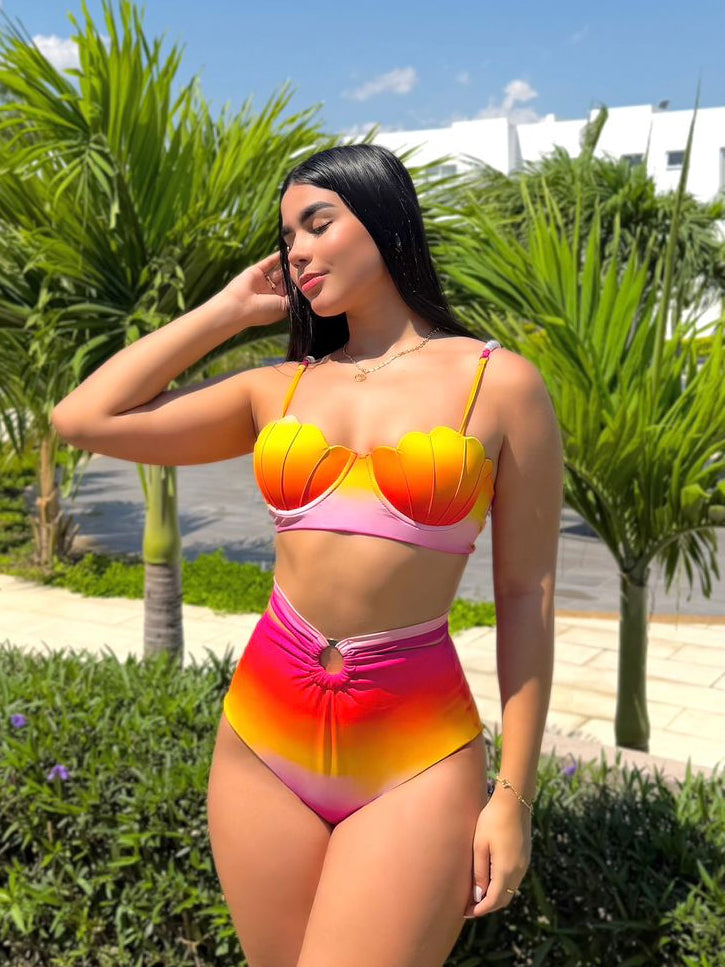 Traje de baño Dos piezas Naranja